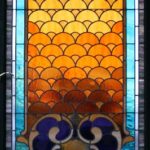 A custom made stained glass panel with gradient in center