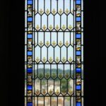 stained glass window in a medieval church