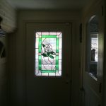 Custom stained glass window with flower