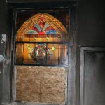 Getting ready to restore a stained glass window